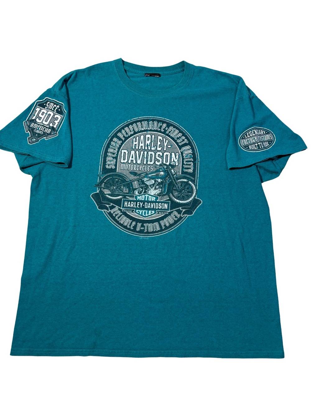 Harley-Davidson Teal Short Sleeve Graphic Tee